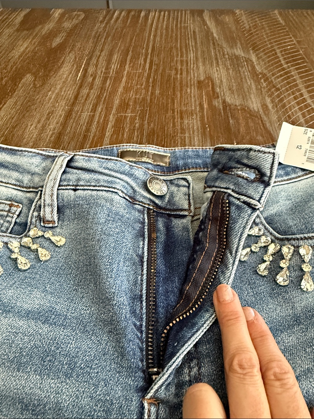 KUT from kloth high rise Rachel fab an mom Jean size 12 nwt - Picture 5 of 11
